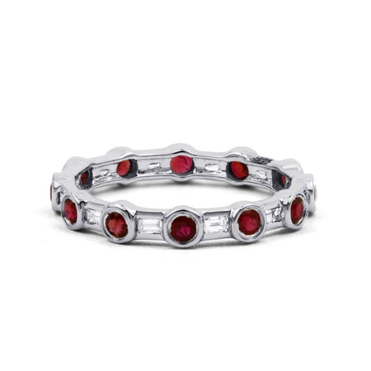 Round Ruby Baguette Eternity