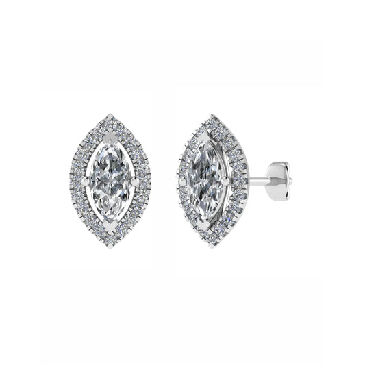Marquise Halo Studs