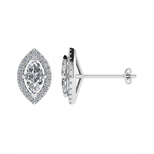 Marquise Halo Studs
