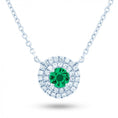 Load image into Gallery viewer, Emerald Double Halo Pendant
