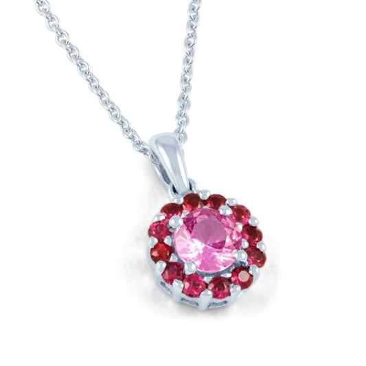 Pink Sapphire and Ruby Pendant