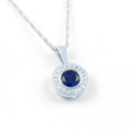 Load image into Gallery viewer, Blue Sapphire Halo Pendant
